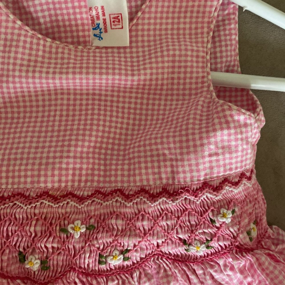 Classic French pink smocked dress bought in Paris